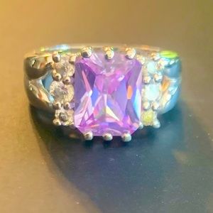 Sterling Silver Ring, size 6, Amethyst, nicely made with great detail.